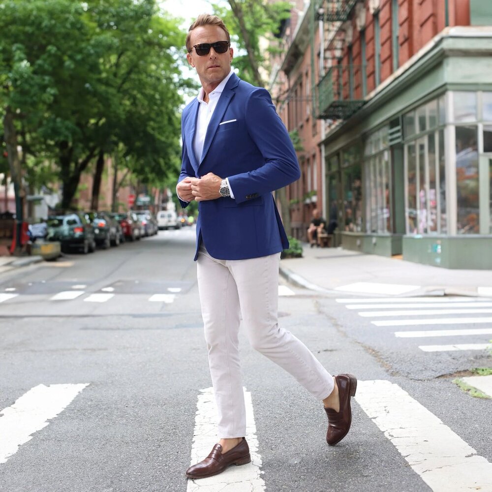 NWT Collars & Co Maverick Performance Blazer Blue - Picture 2 of 4